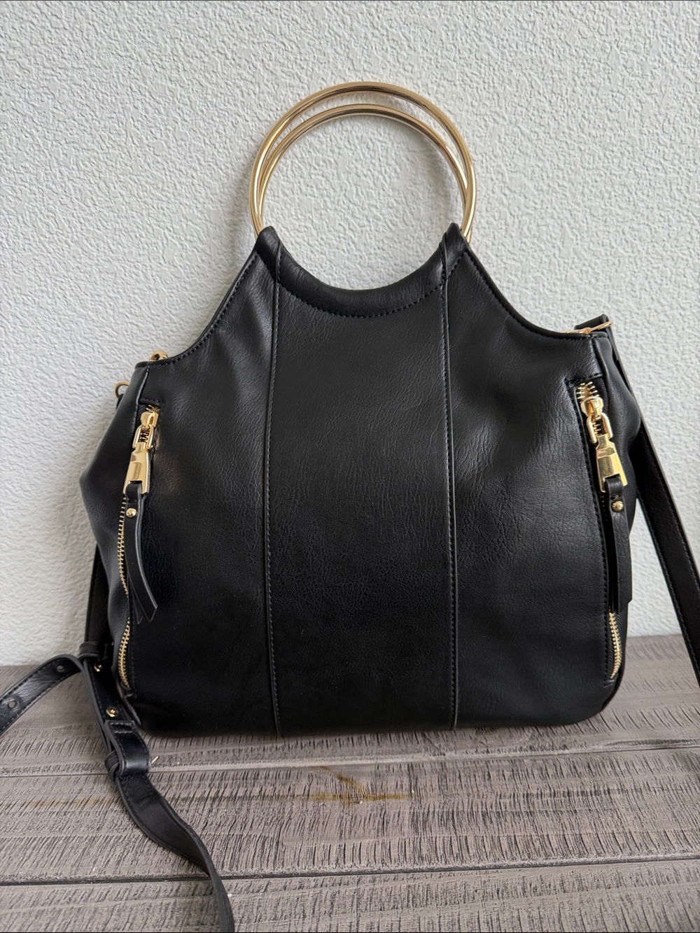 INC International Concepts Black Huw Bangle Crossbody NWOT